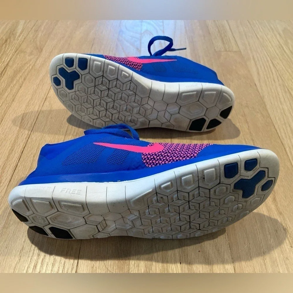 Nike Free 4.0 Flyknit V4 Hyper Cobalt Blue Pink Running Athletic Sport Shoe Cool